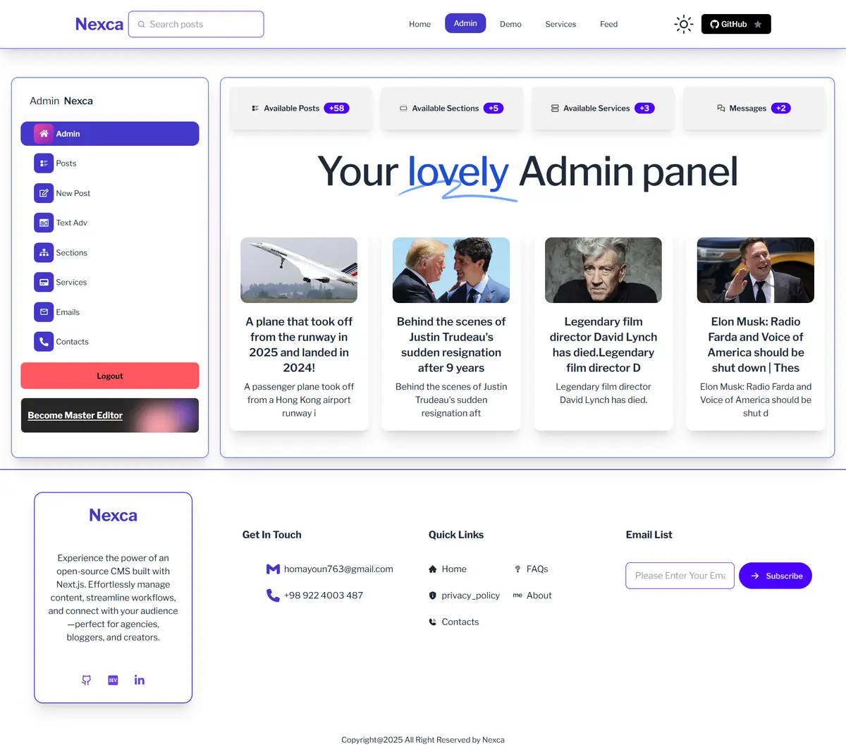 Nexca | Powerful blog CMS