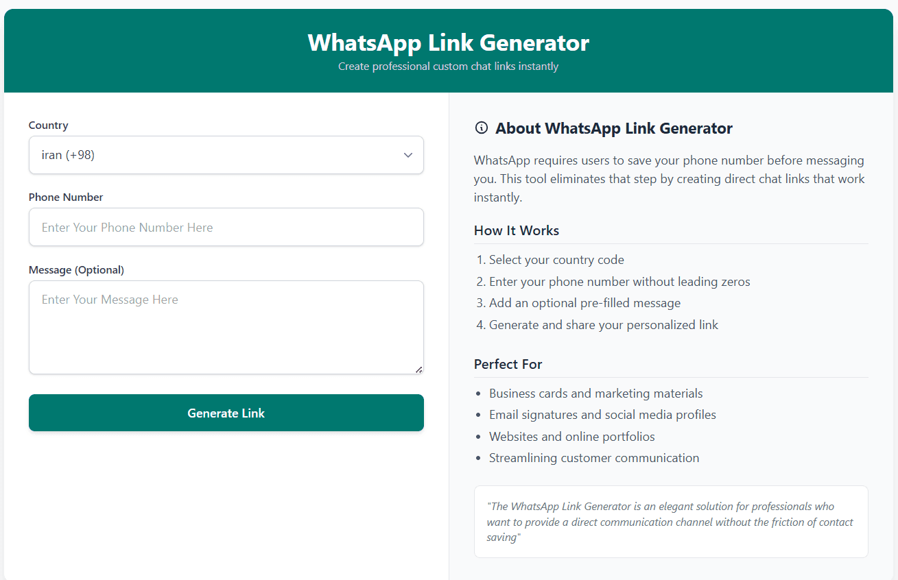 WA Link Generator