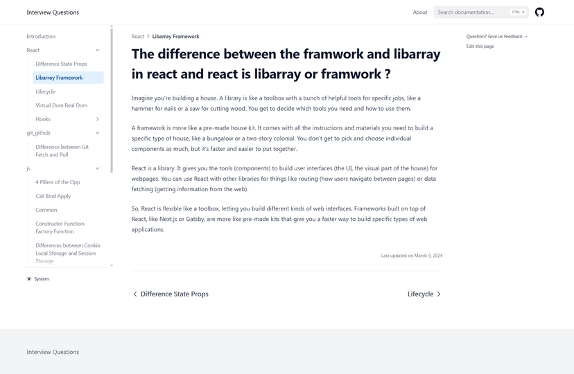 A concise Q&A resource covering essential frontend technologies: JavaScript, Rea